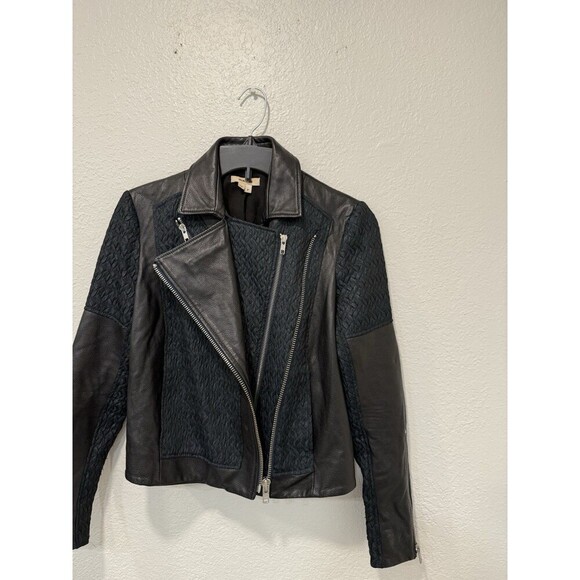 Helmut Lang Leather Biker Jacket Black & Green -Sz P - Picture 2 of 10
